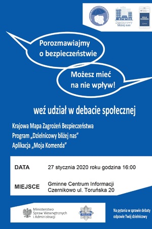 Plakat dotyczący organizowanej debaty